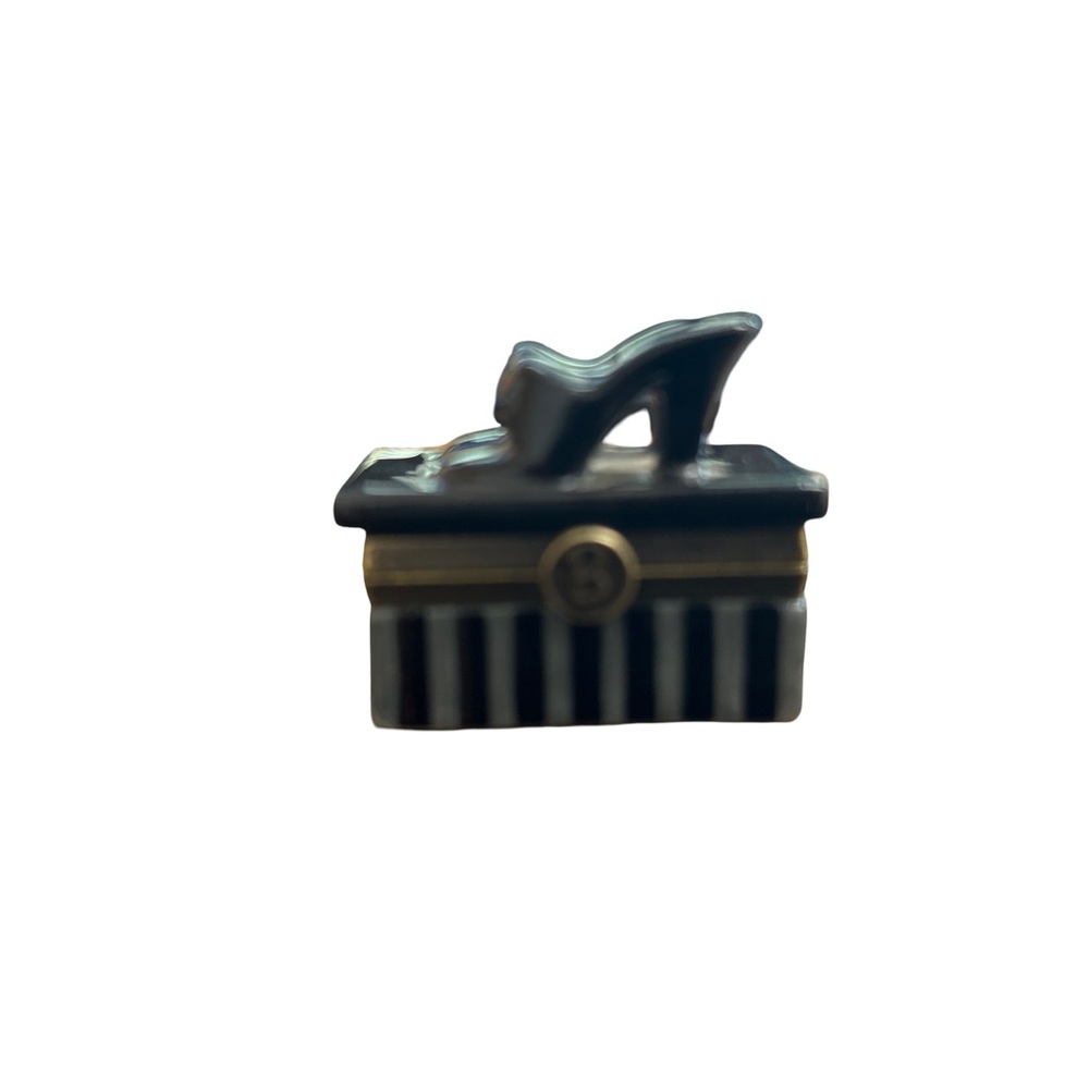 Barbie Striped Black and Gold Shoe Trinket Box with mini Barbie Purse